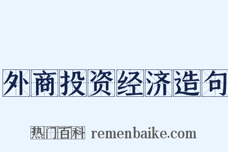 外商投资经济造句是什么意思的图片